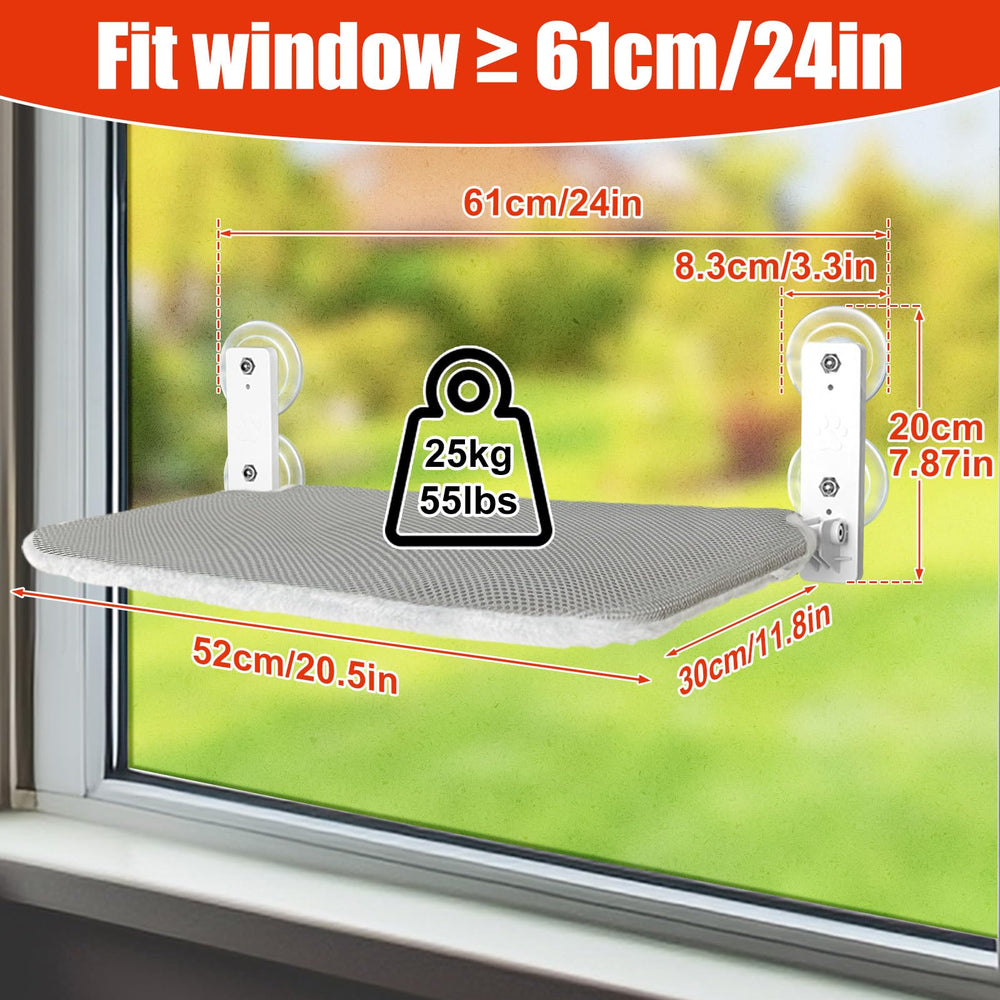 Sunhoo cat window hammock light gray finish blends home decor while supporting up to 55 lbs.