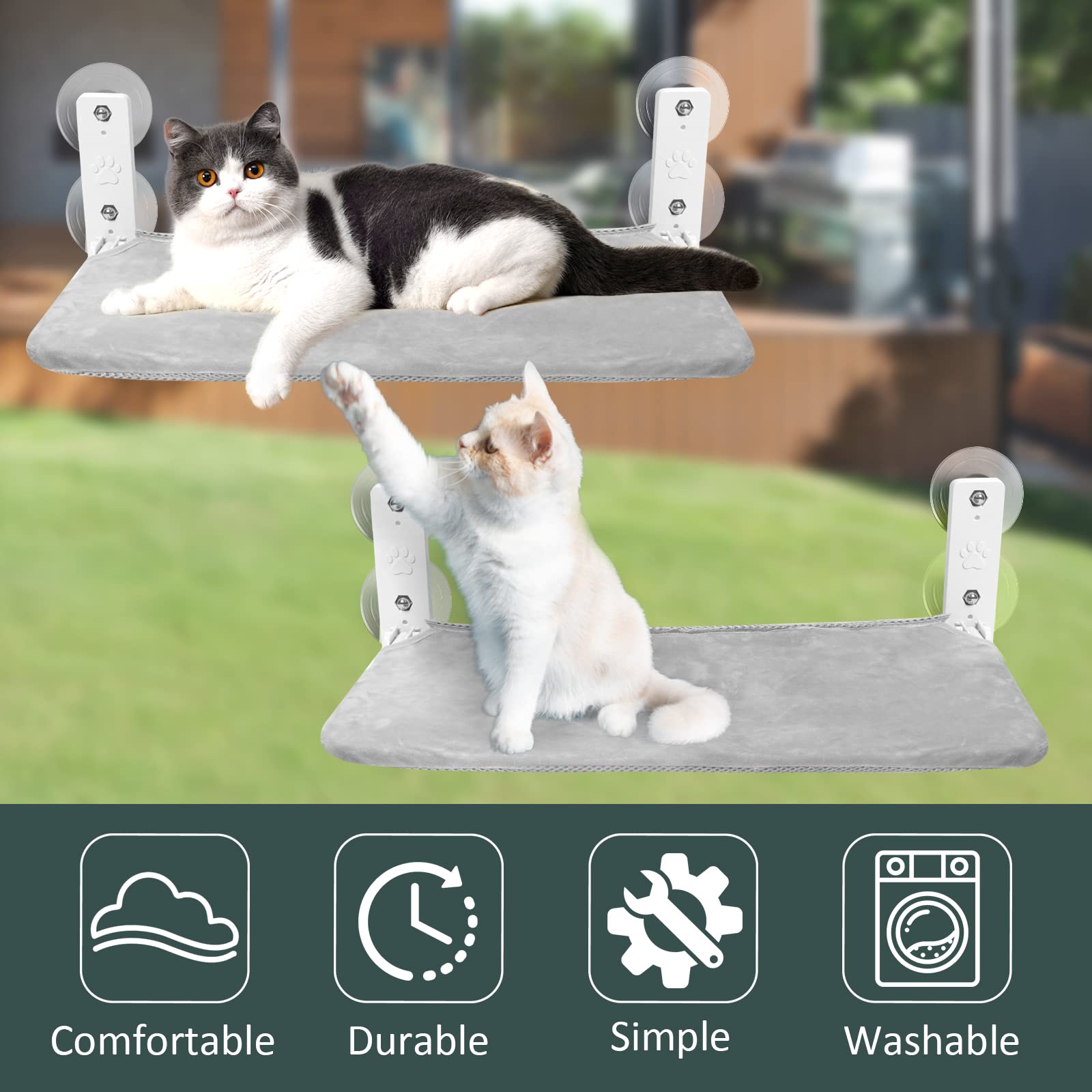 Sunhoo Cat Window Hammock reversible cover zip provides year-round comfort.