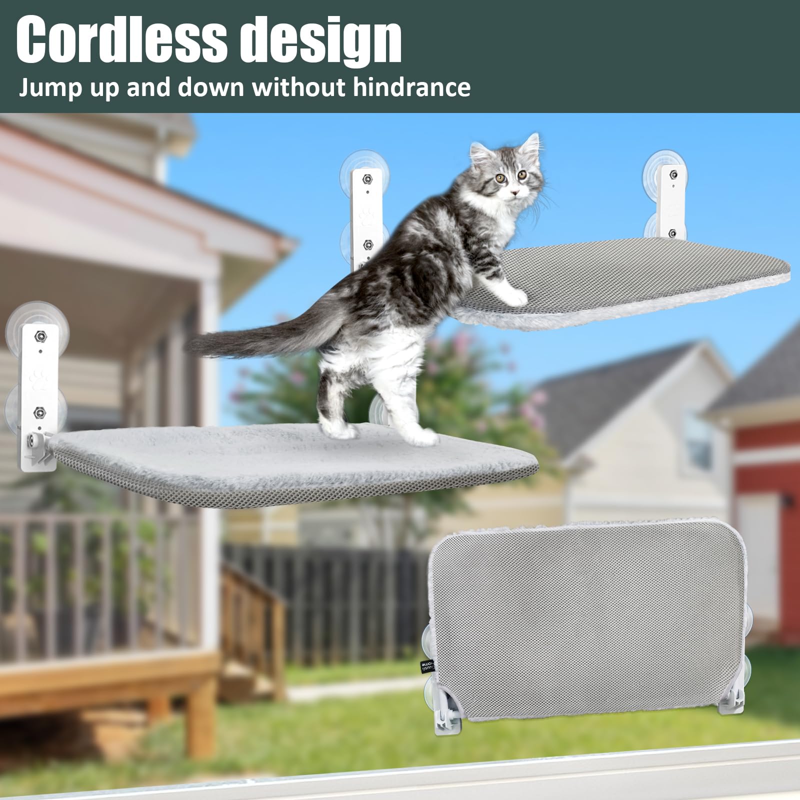Sunhoo cat window hammock reversible cover keeps cats comfy in any season.
