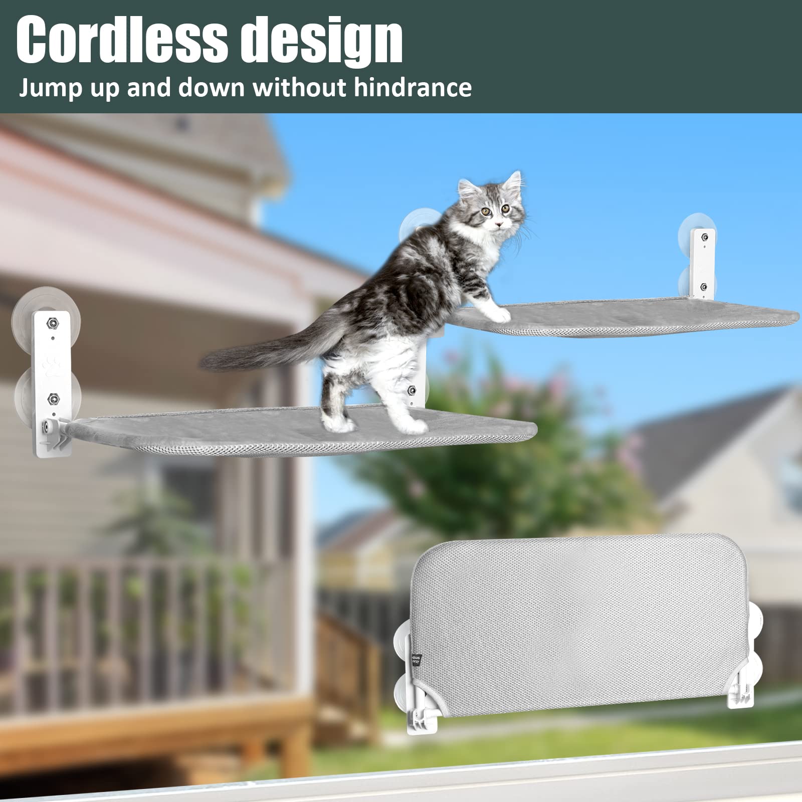 Sunhoo Cat Window Hammock spacious 20-5x11-8 inches offers ample lounging and views.