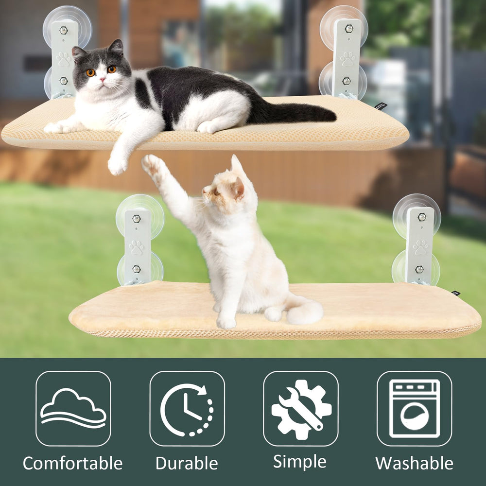 Sunhoo cat window hammock stainless steel frame reinforced for stable, lasting support.