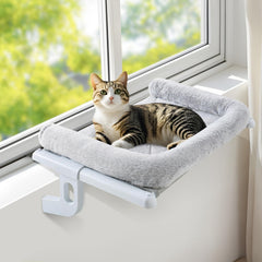 Sunhoo cat window perch assembled side view shows sturdy support for larger cats.