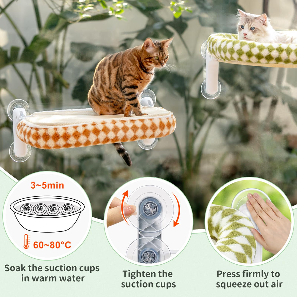 Sunhoo cat window perch bed reinforced frame provides stability for multiple cats