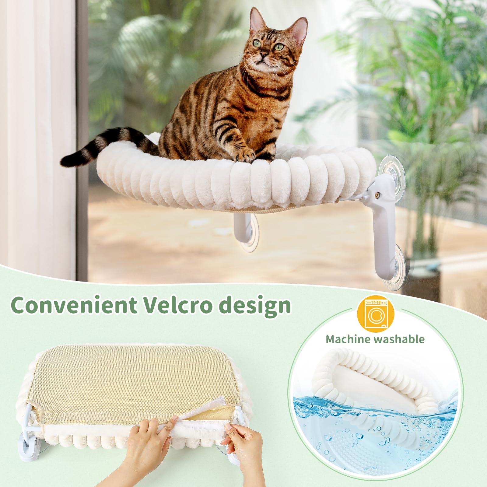 Sunhoo cat window perch bed foldable design collapses flat for easy storage.