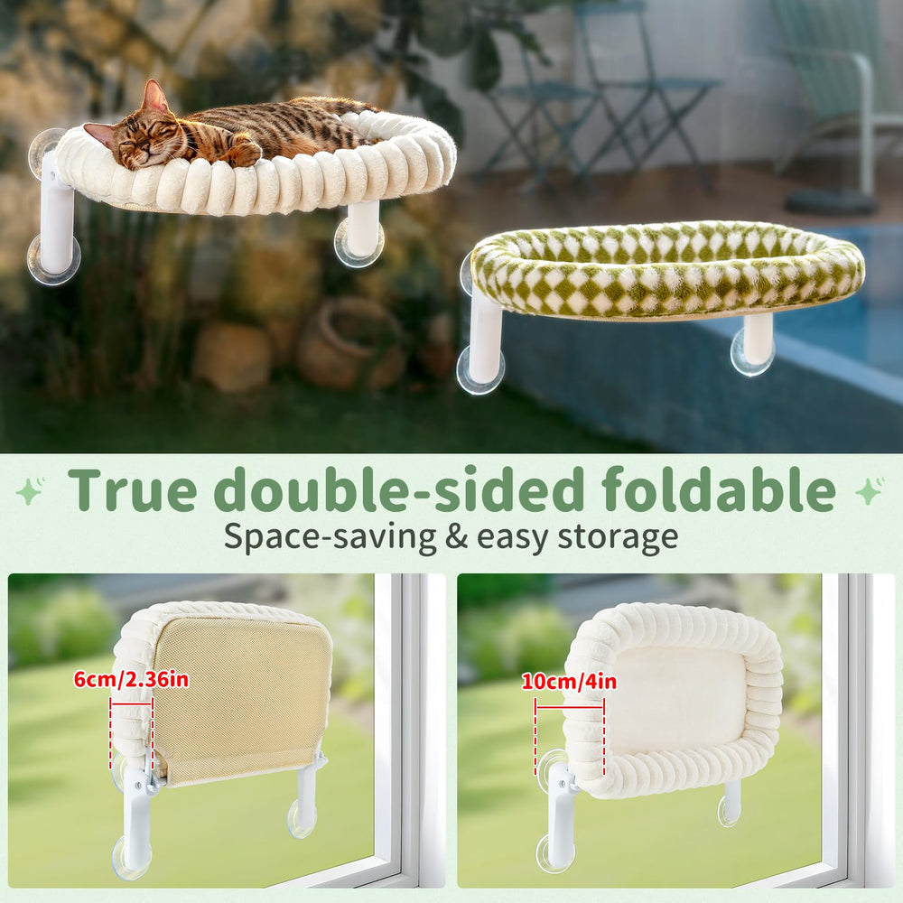 Sunhoo cat window perch bed inverted-L frame offers wide view for curious cats