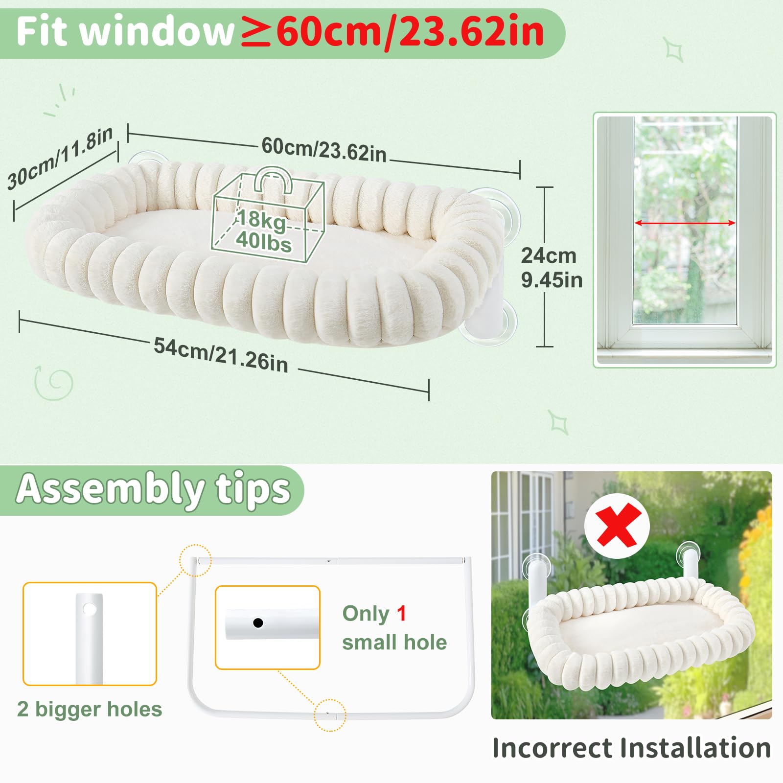 Sunhoo cat window perch bed soft cushion delivers warmth and breathable comfort.