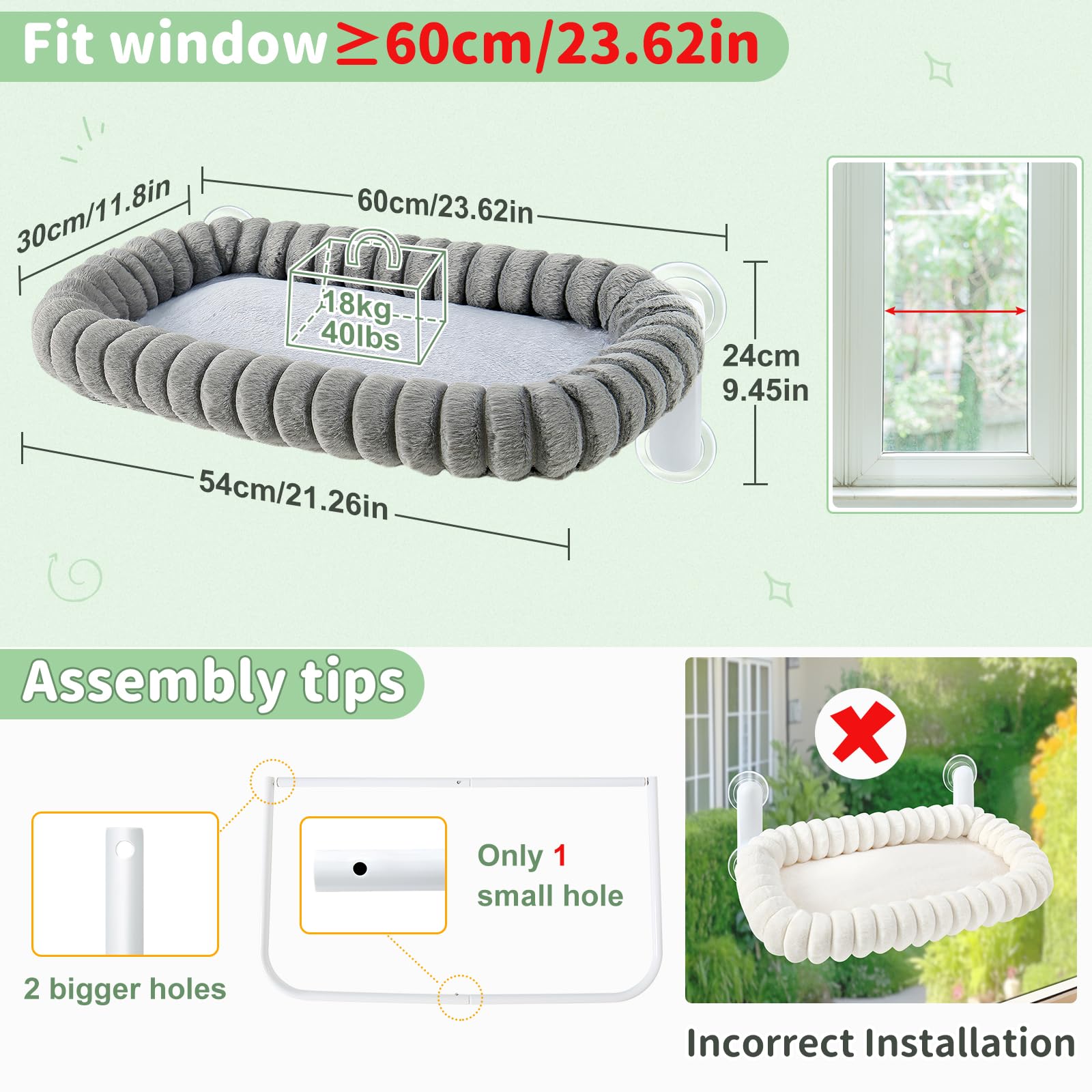 Sunhoo cat window perch bed dual-sided cushion provides plush warmth and breathable comfort