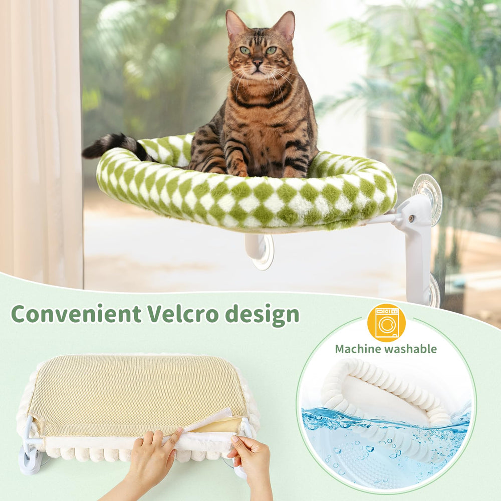 Sunhoo cat window perch bed wide-open view stimulates curiosity and relaxed watching