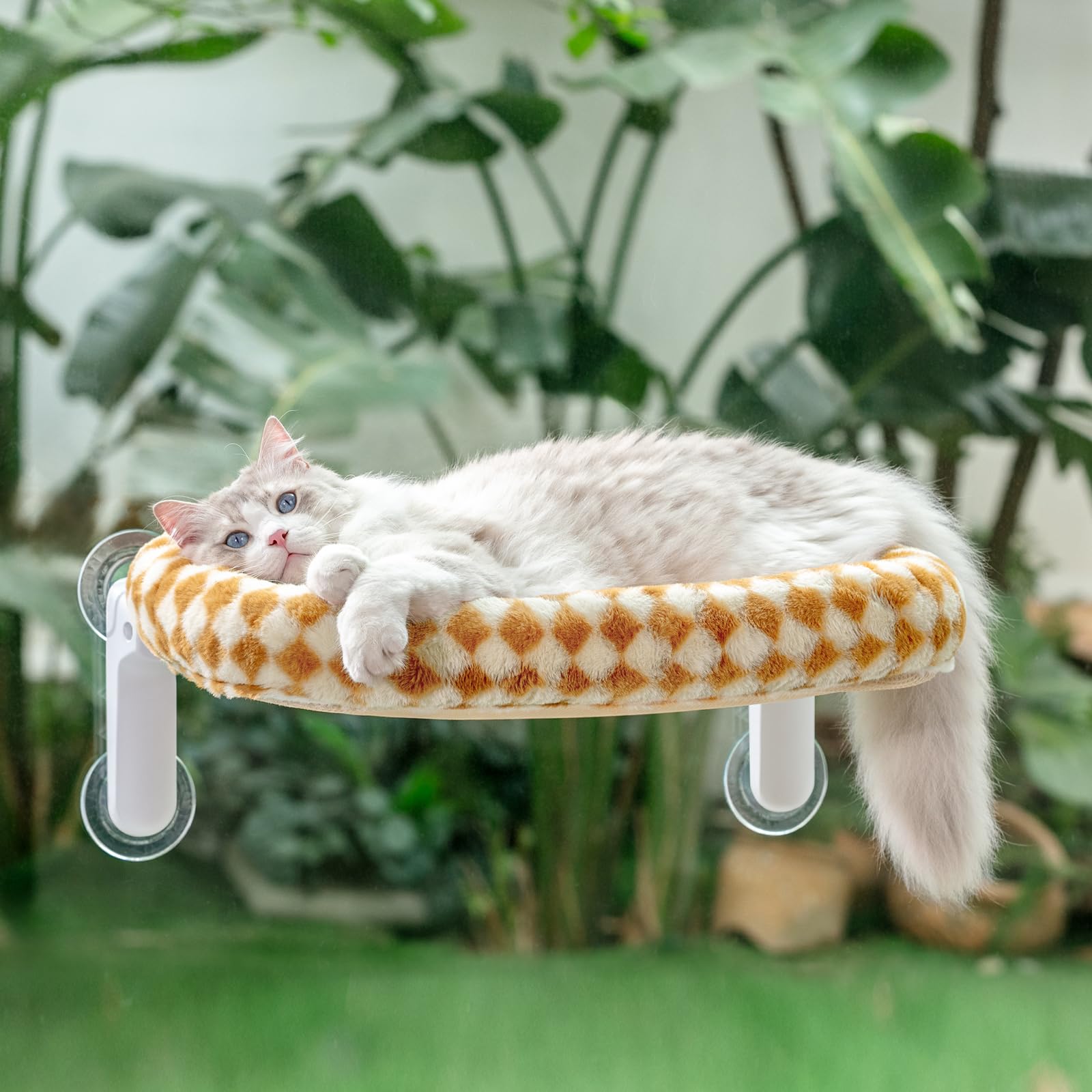Sunhoo cat window perch folded flat for discreet storage and space saving.