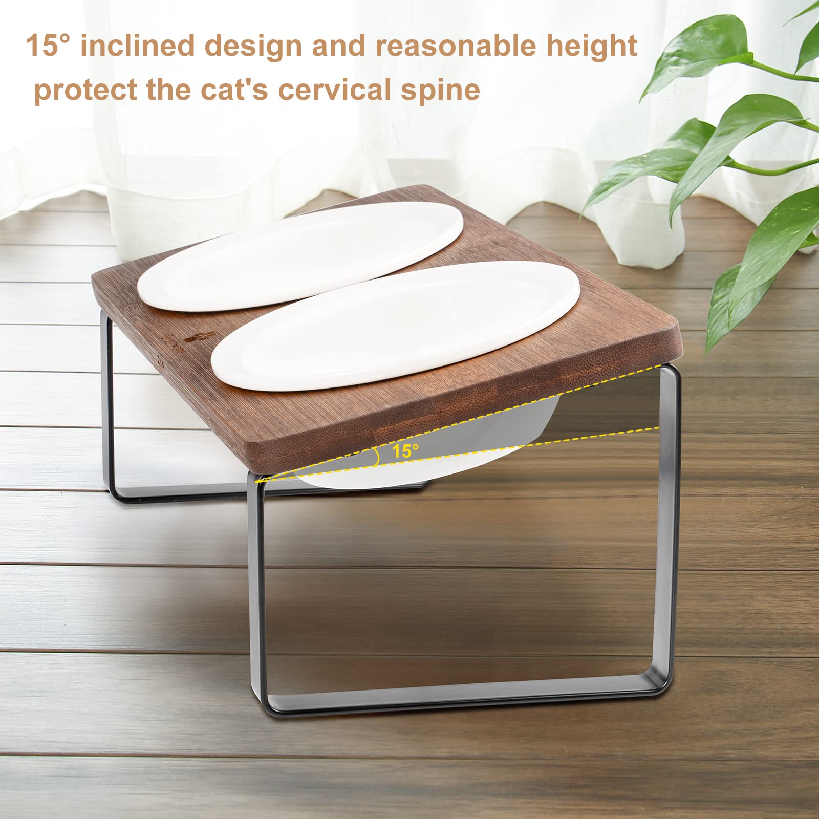 Sunhoo easy-to-assemble elevated feeding station for convenient daily use