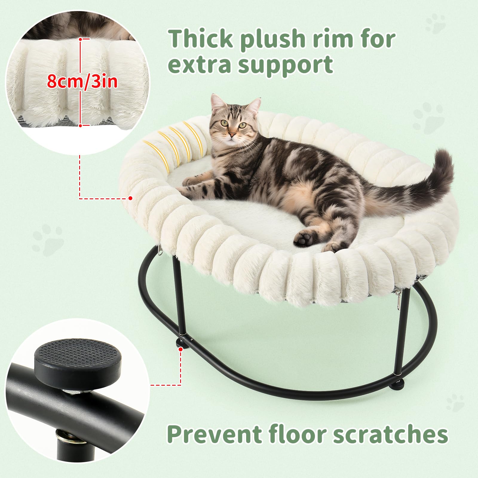 Sunhoo elevated cat bed easy assembly for quick setup in small spaces