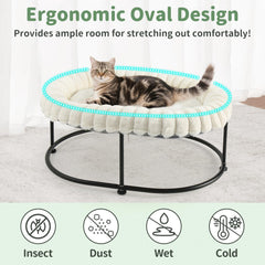 Sunhoo elevated cat bed heavy-duty frame demonstrates stable support for multiple pets