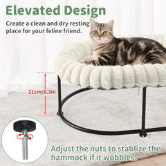 Sunhoo elevated cat bed oval nest shows plush cushion for naps and stretches