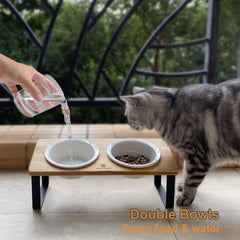 Sunhoo five-point-five-inch ceramic bowls fit securely in stand