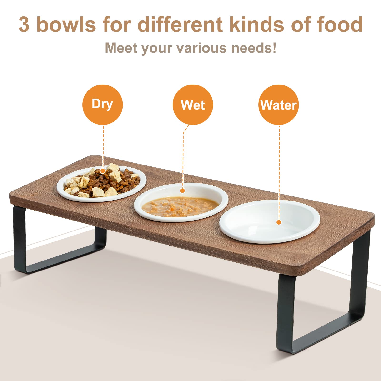 Sunhoo three-bowl-feeder angled slots for organized meals.