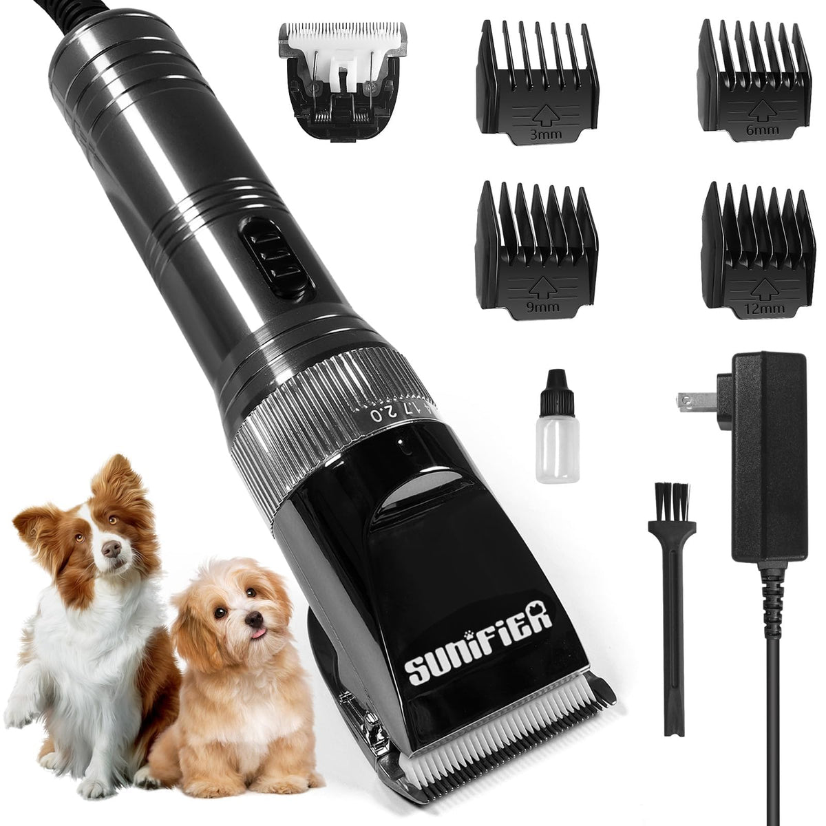Sunifier professional dog clippers body durability shown for thick coats and long-lasting use