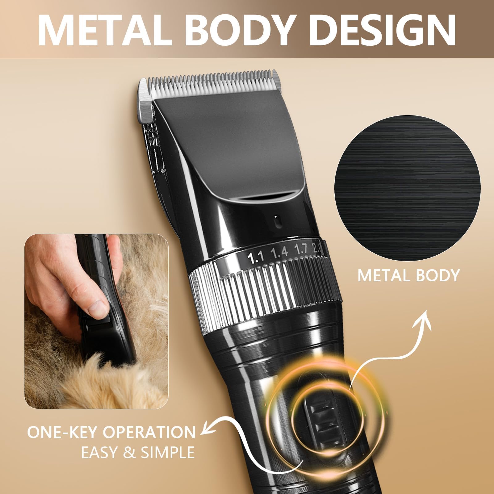 Sunifier professional dog clippers detachable blades enable easy swaps and cleaning