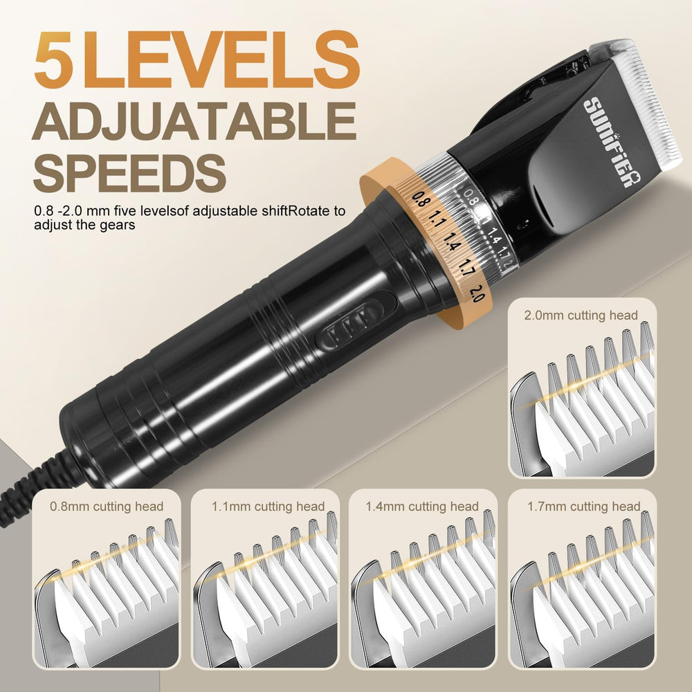 Sunifier professional dog clippers motor 12V delivering steady power for thick fur