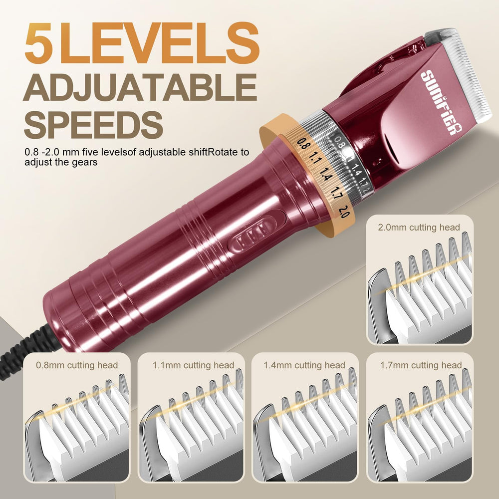 Sunifier professional dog grooming clippers 12V motor ensures efficient trimming