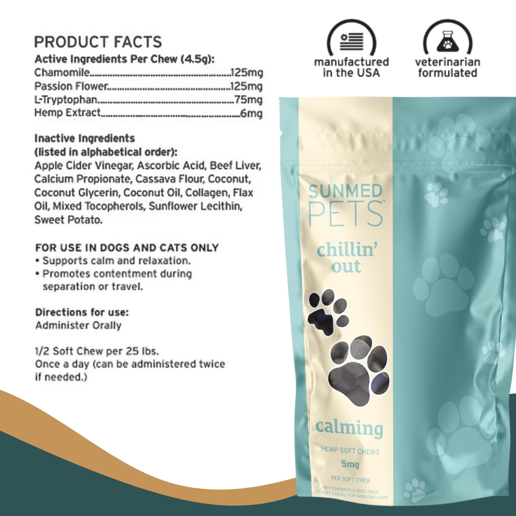 SunMed Chillin' Out dog chews QR-tested results access