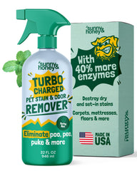 Sunny & Honey carpet cleaner spray front view promotes quick stain removal.