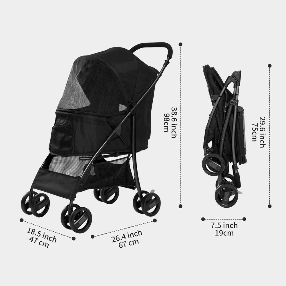 Sunny Sonny 4 Wheels Stroller folded-compact for easy storage between trips