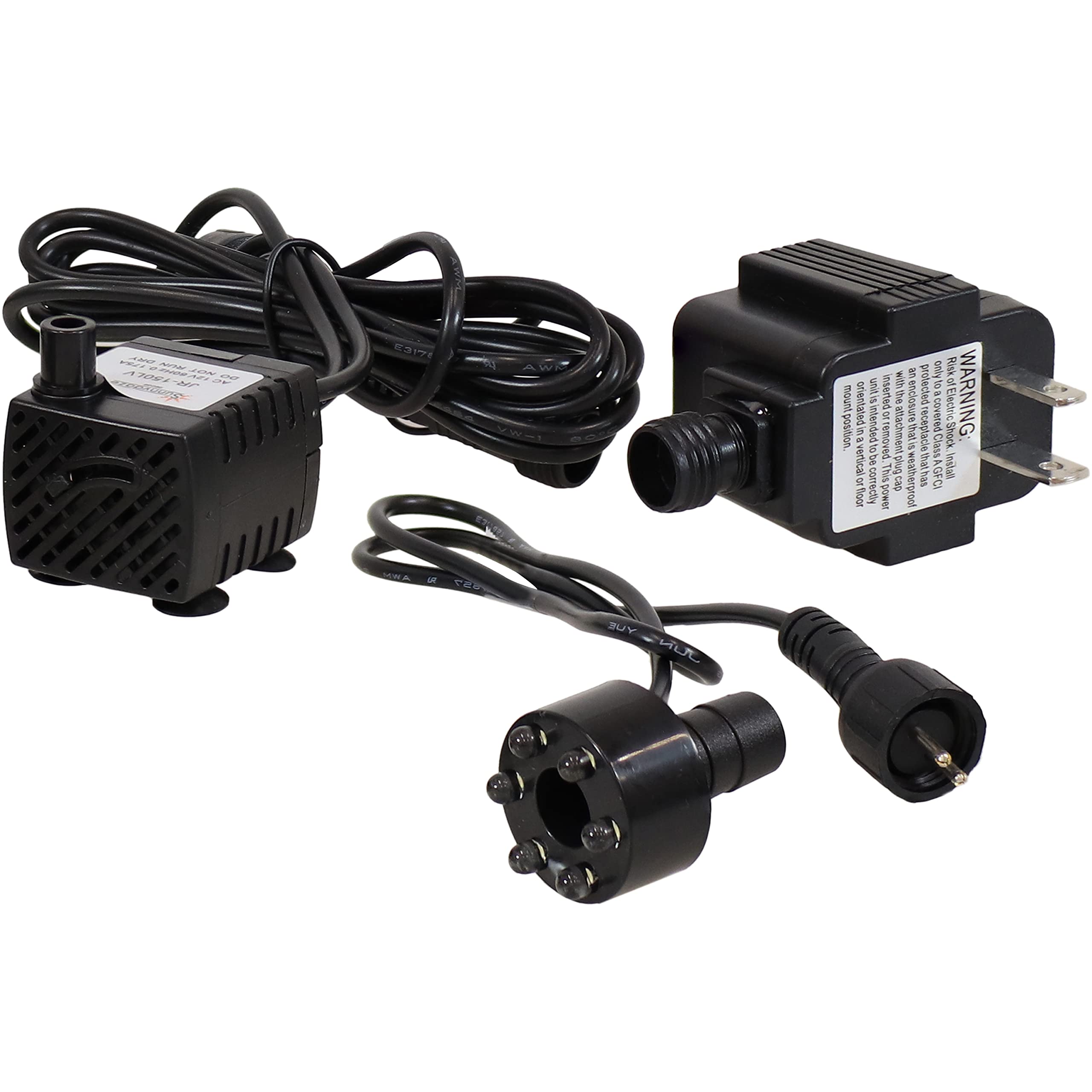 Sunnydaze epoxy resin encasement protects pump internals for durability.