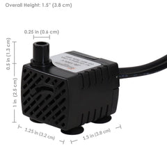 Sunnydaze 21 inch cord connects pump to LED light ring for neat installation.