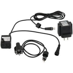 Sunnydaze 40 GPH submersible pump compact in small fountain setup for bird baths.