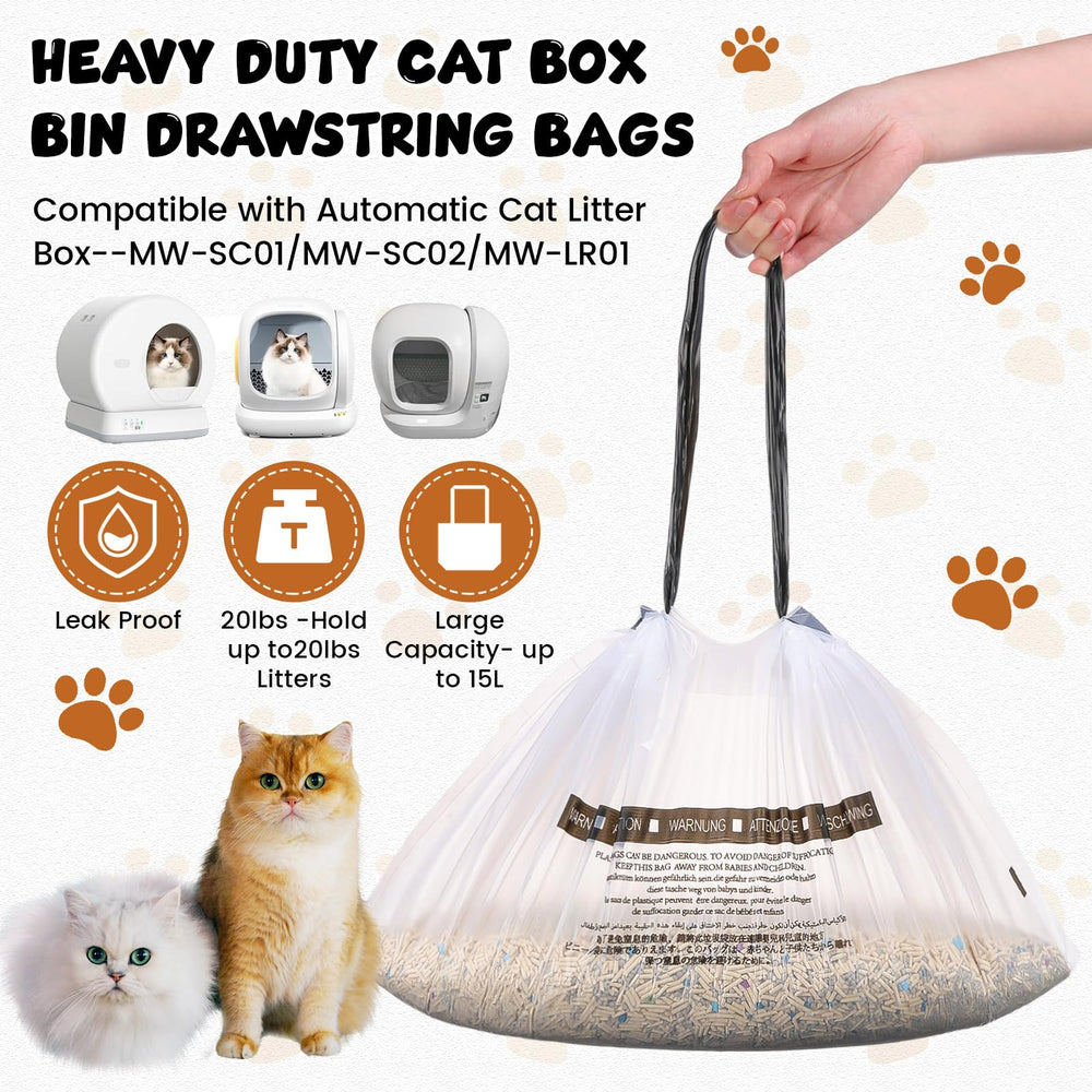 Sunnymove 200-pack cat litter bags bulk supply for busy homes.