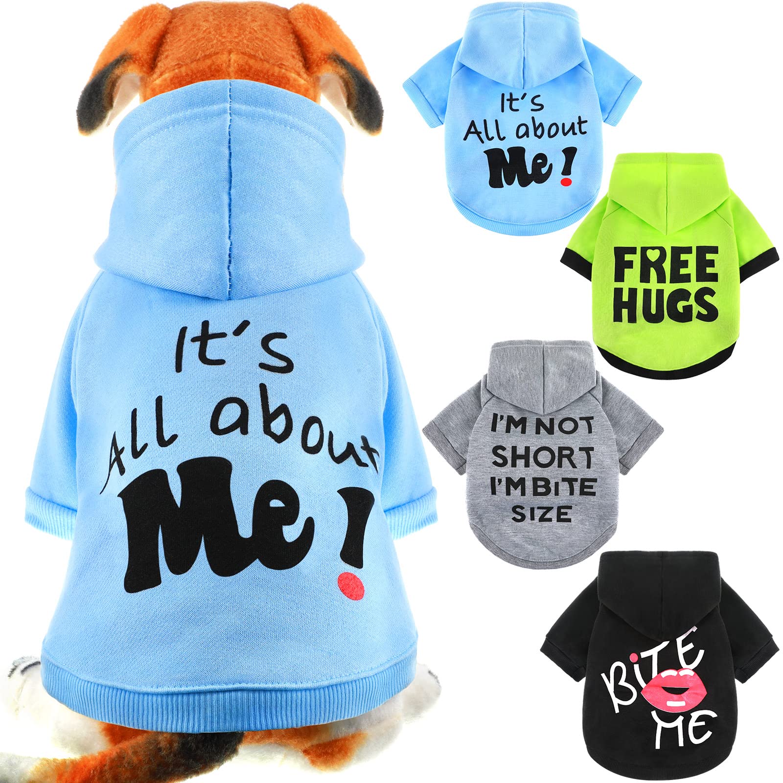 Sunnymove dog hoodie pack in black front view, cozy fleece warmth for small dogs