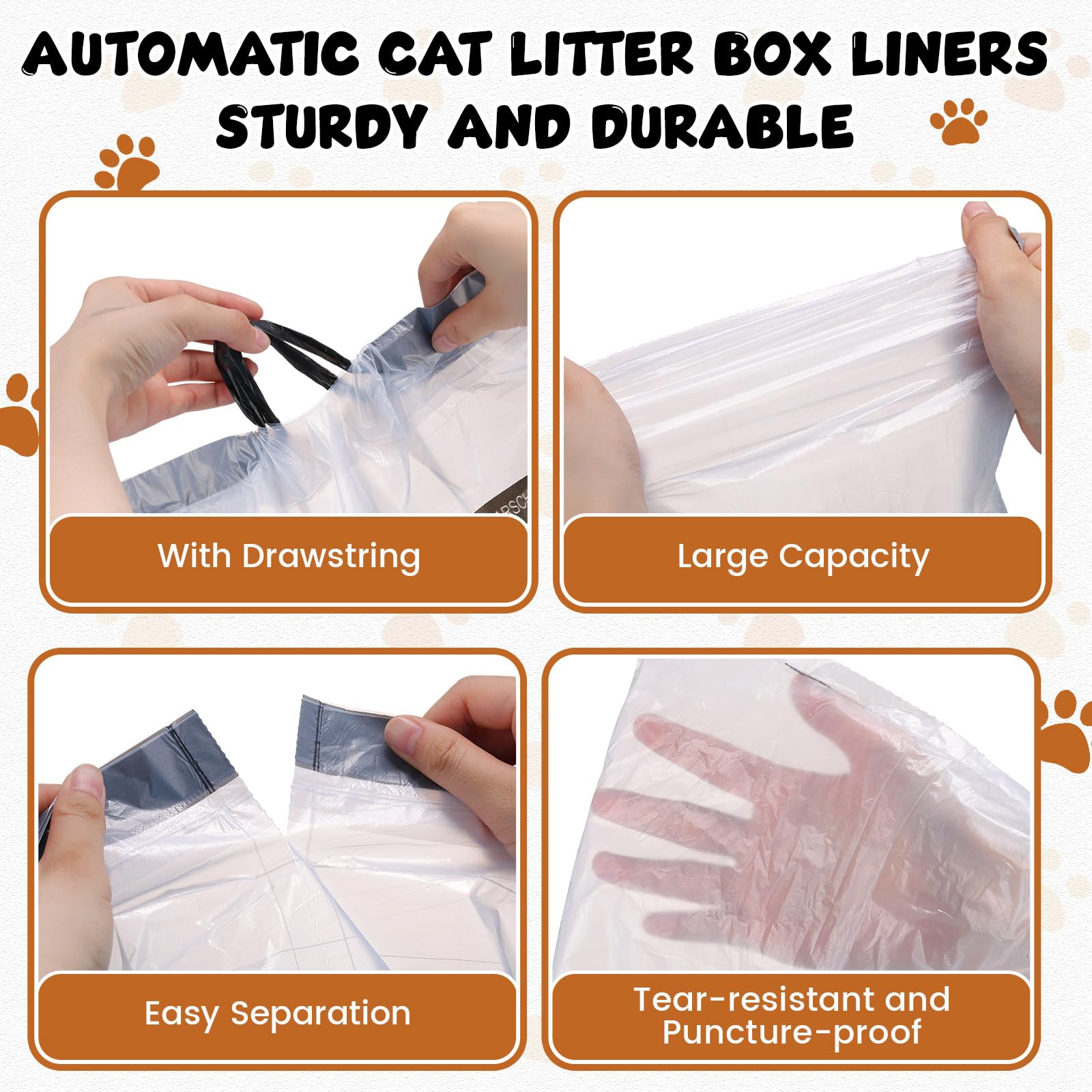 Sunnymove heavy-duty 1.57 mil liner resists leaks and tears during disposal.