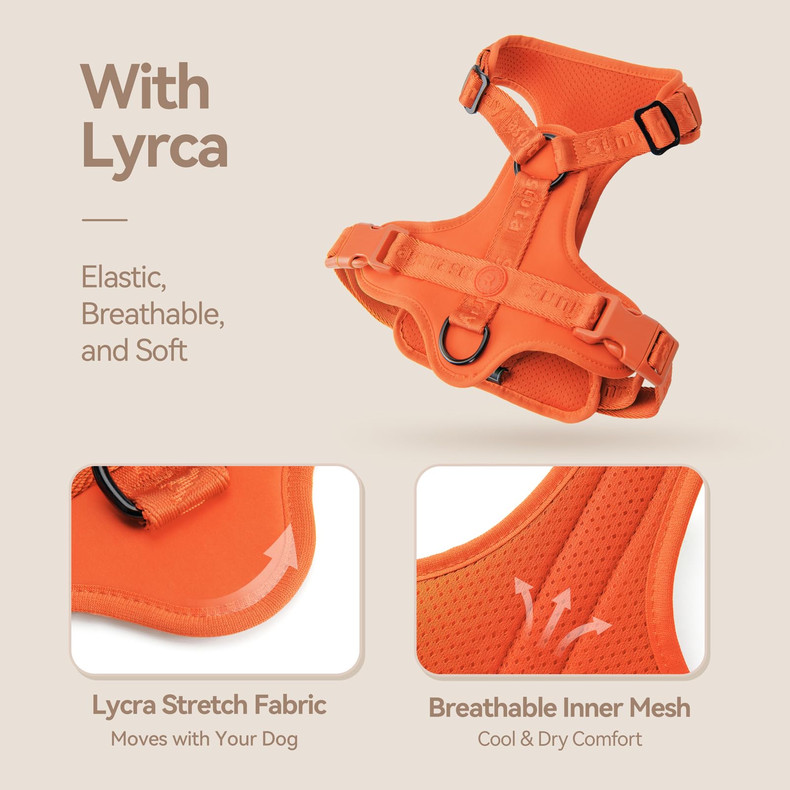Sunraymascota No Pull Harness features 3D padding and breathable panels for cool wear.