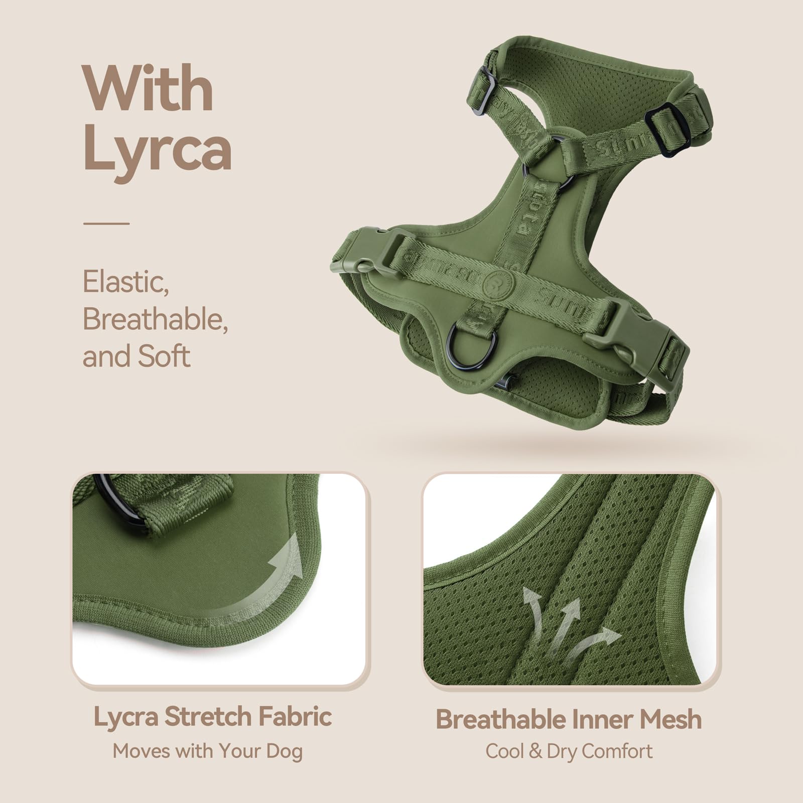 Sunraymascota No Pull Harness three-point dispersion redirects pulling forces to shoulders