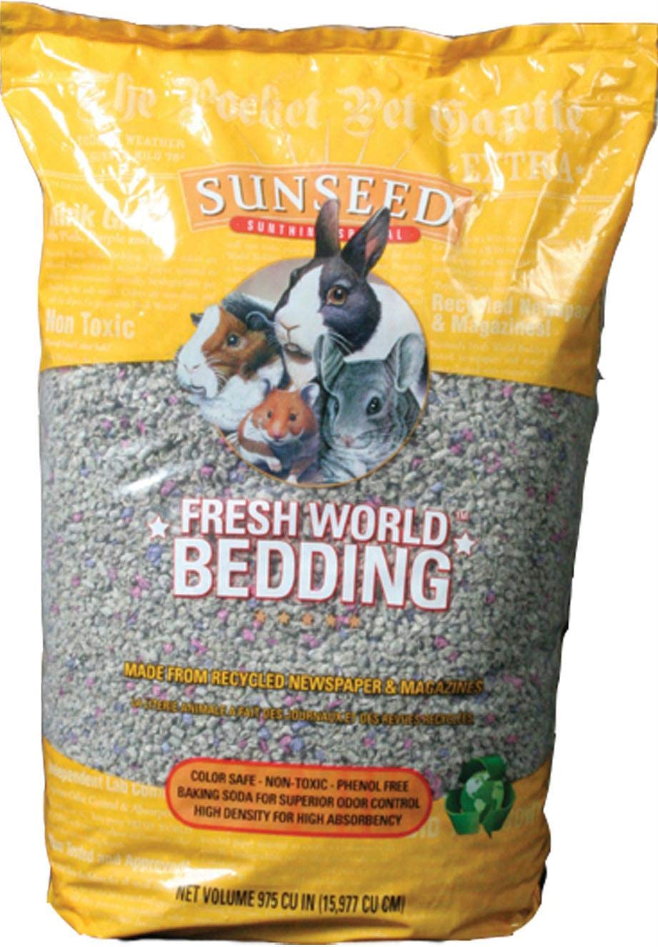 Sunseed Fresh World Bedding in Gray Fleck, soft and absorbent bedding for small pets