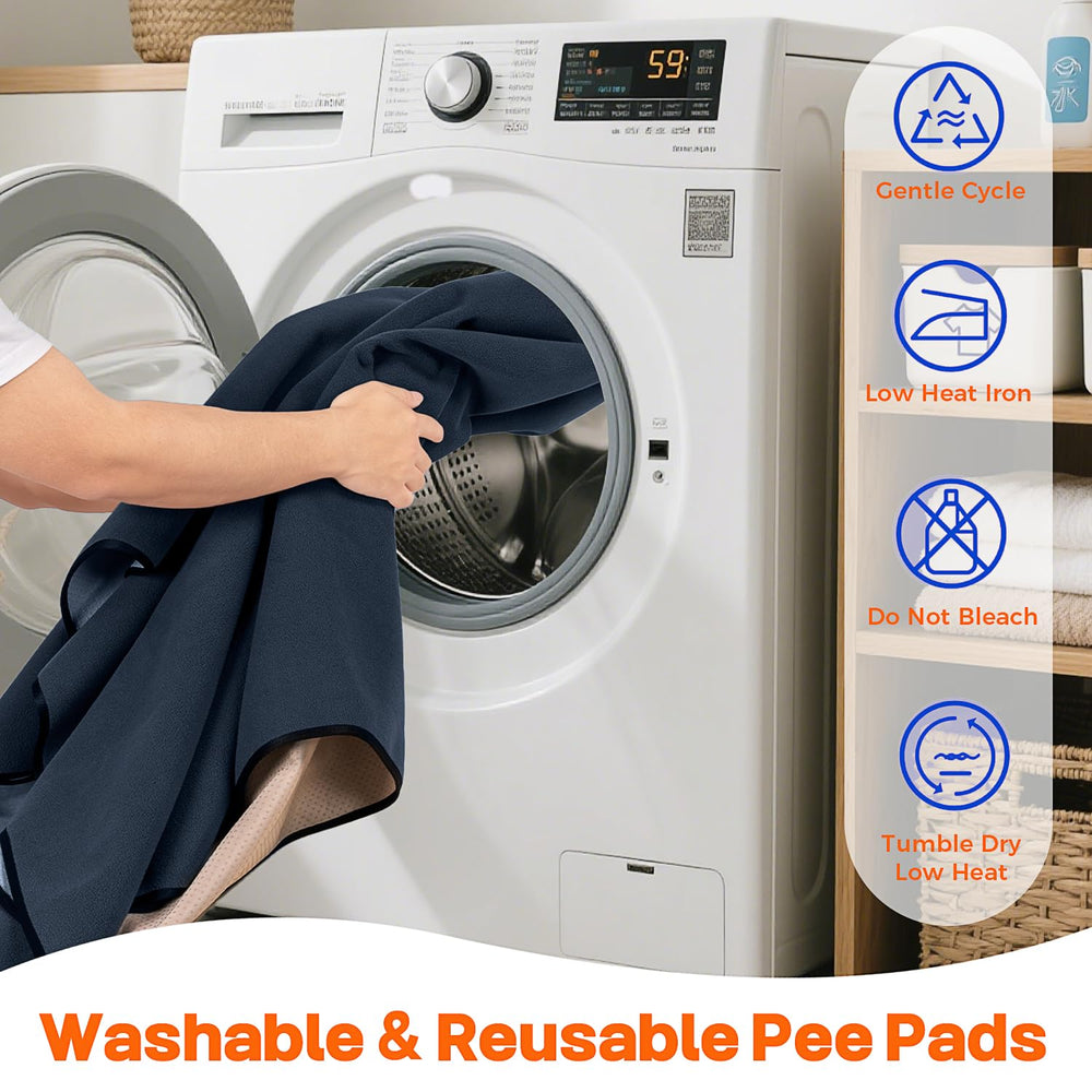 Sunsleek pee pad quick-dry coating dries fast after washing.