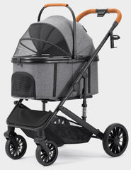 SUNTHX dog stroller front view highlights a sturdy frame for easy pet outings.