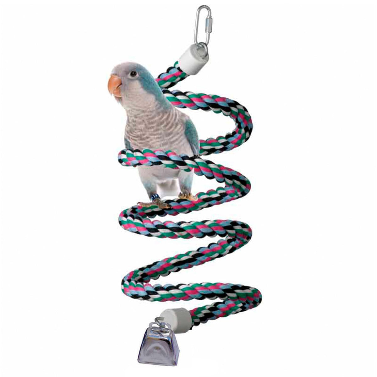 Super Bird Creations SB324 colorful bungee toy for medium birds, promotes exercise