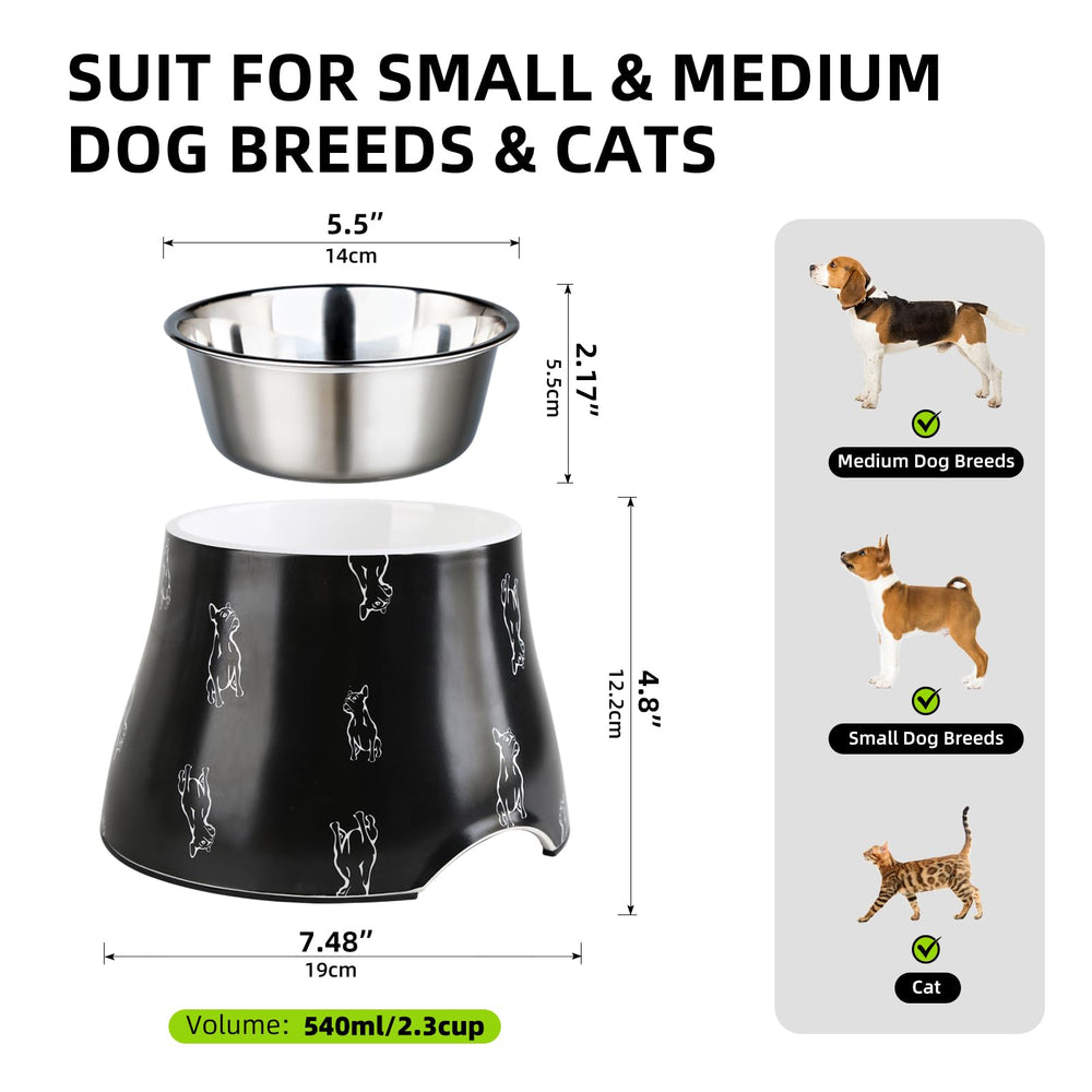 Super Design elevated dog bowl with 2.3-cup capacity for small to medium pets.