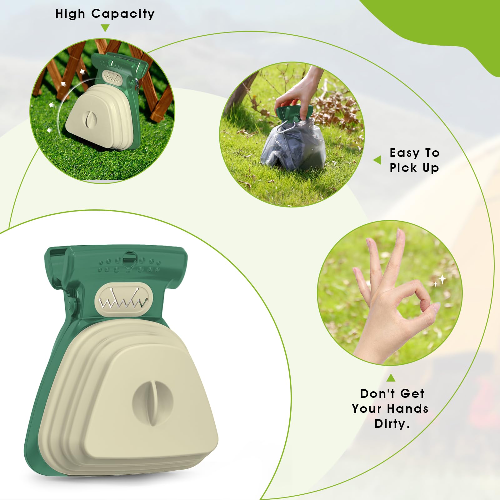 Super Design compact scooper clips to belt or leash