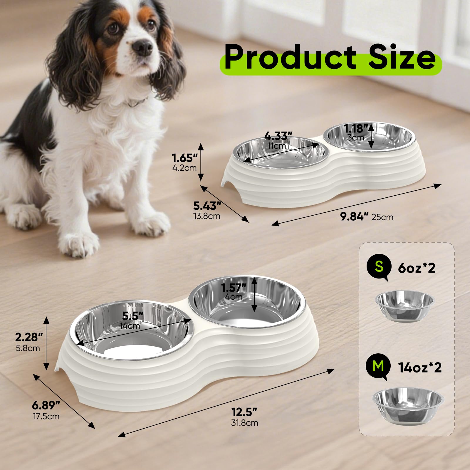 Super Design non-slip base dog bowls white provide stable feeding during playful meals.