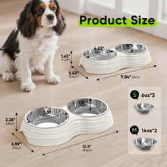 Super Design non-slip base dog bowls white provide stable feeding during playful meals.