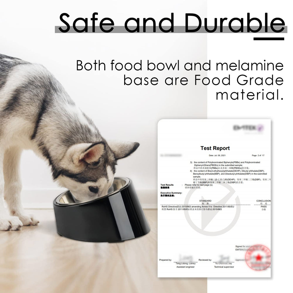 Super Design medium-size dog bowl holds about one cup of food.
