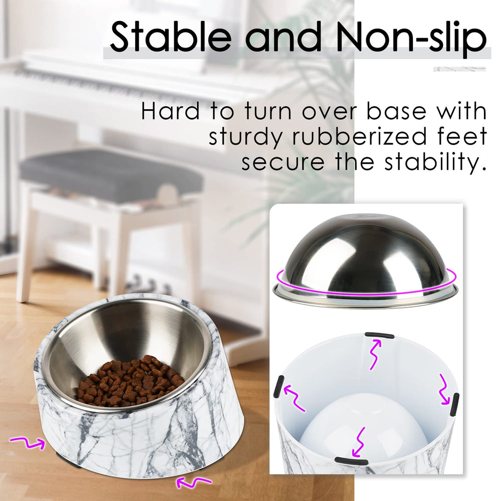 SuperDesign dishwasher-safe melamine stand and stainless steel bowl