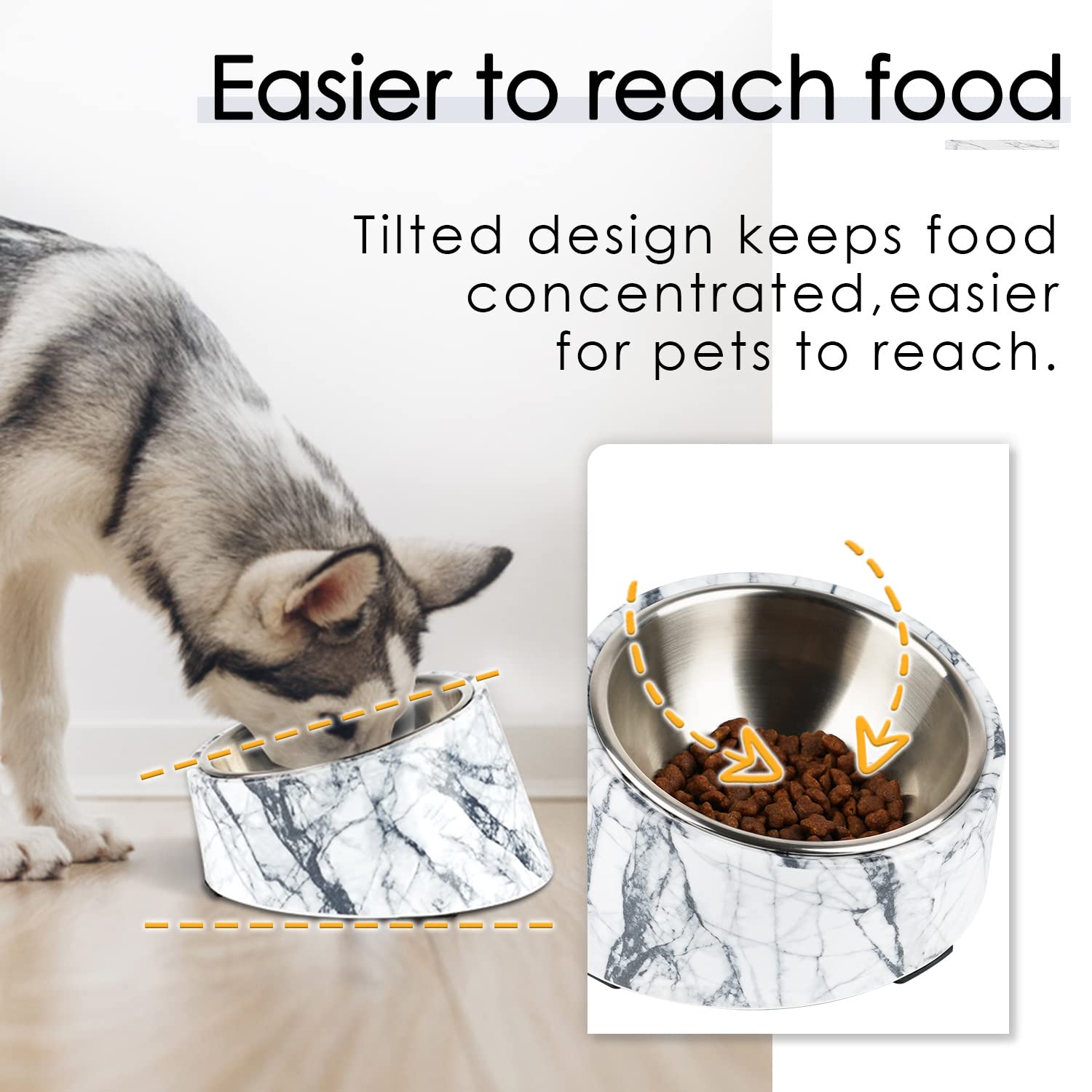 SuperDesign tilted-angle bowl nonspill design reduces overflow