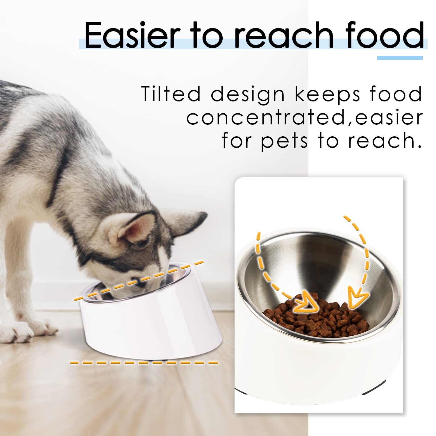 SuperDesign nonspill-edge bowl keeps feeding area clean during meals.