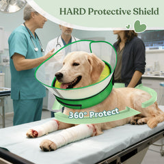 Supet adjustable neck-strap dog cone allows meals without removing collar