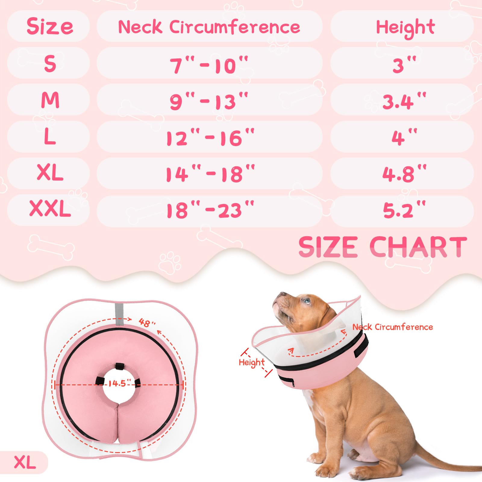 Supet adjustable secure-fit strap ensures a snug, stable collar during recovery.