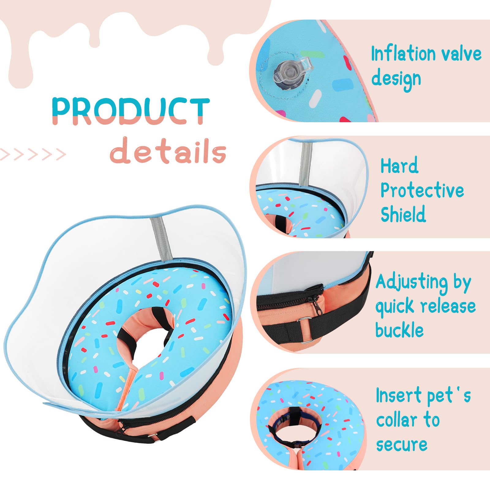 Supet collar option suits many breeds with comfortable recovery use.