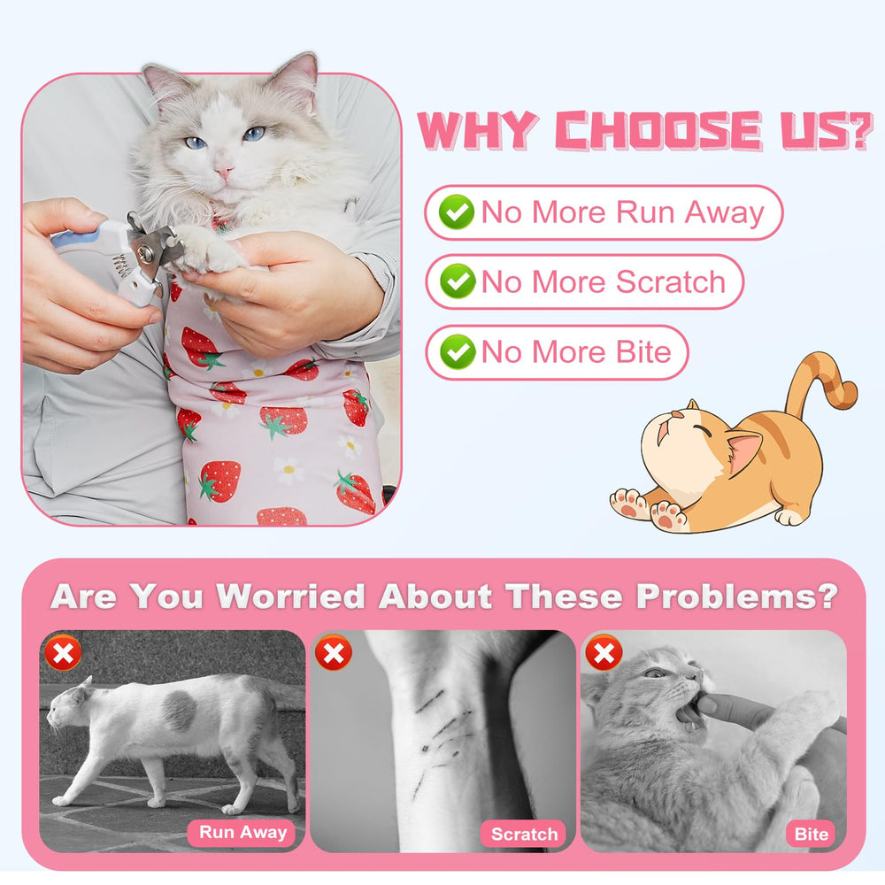 Supet cat grooming wrap anti-escape design keeps cat secure during grooming